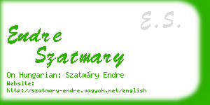 endre szatmary business card